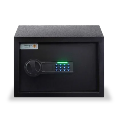 Digital locker MSL 25 black front view lit keypad Madina Safe Locker Shadow